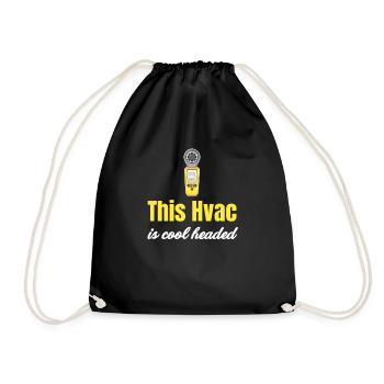 This HVAC technician is a technician with - Drawstring Bag - black - Front