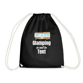 Glamping does not exist in the tent. Glamper, - Drawstring Bag - black - Front