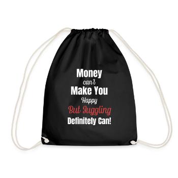 Money can't make you happy, but - Drawstring Bag - black - Front