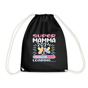 Super Mamma 2024 Loading - Drawstring Bag - black - Front
