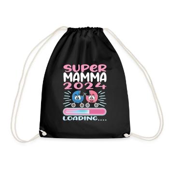 Super Mamma 2024 Loading - Drawstring Bag - black - Front