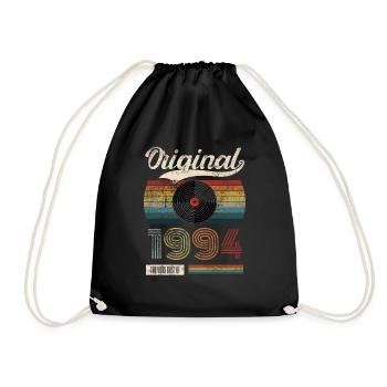 1994 Vintage Birthday Gift Tee Retro Style - Drawstring Bag - black - Front