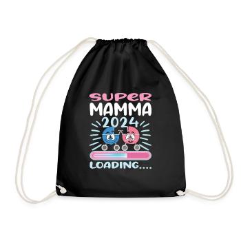 Super Mamma 2024 Loading - Drawstring Bag - black - Front