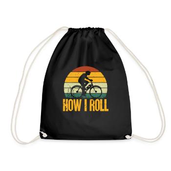 Electric Bike Cycling Biker E-Bike - Drawstring Bag - black - Front