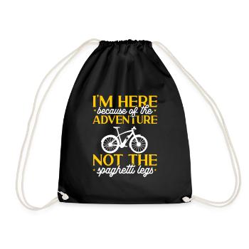 Electric Bike Cycling Biker E-Bike - Drawstring Bag - black - Front