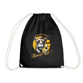 I just like camels - Drawstring Bag - black - Front