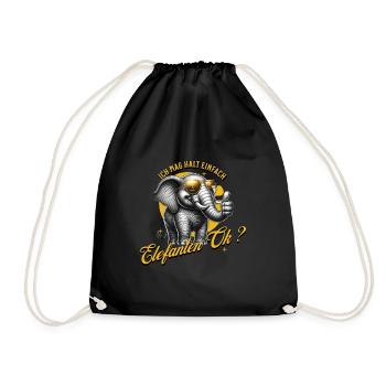 J’aime juste les éléphants - Sac de sport léger - noir - Devant