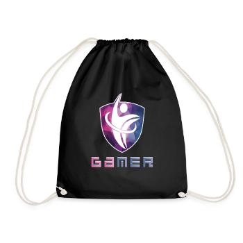 Hebrew Hebräisch versteckte Botschaft GAMER - Turnbeutel - Schwarz - Vorne