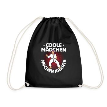 Coole Mädchen machen Karate Training Kampfsport - Turnbeutel - Schwarz - Vorne