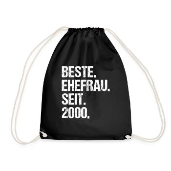 Valentinstag Beste Ehefrau Seit 2000 - Turnbeutel - Schwarz - Vorne