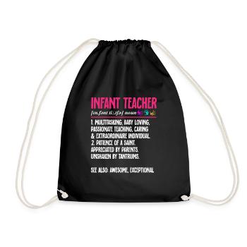 Kindergarten Teacher Daycare Center Educator - Drawstring Bag - black - Front
