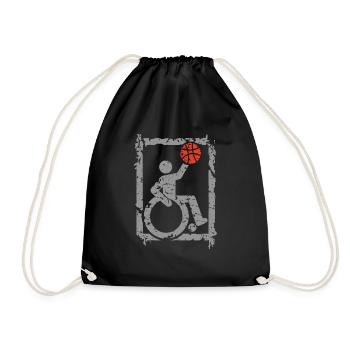 Cadeau de basketball en fauteuil roulant - Sac de sport léger - noir - Devant