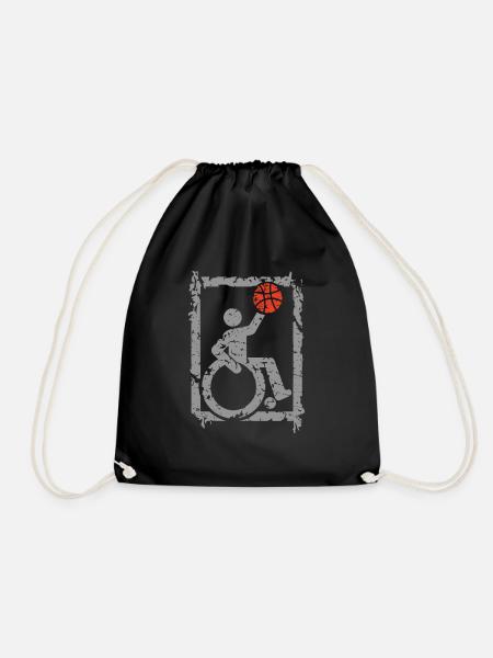 Rollstuhl Basketball Geschenk - Turnbeutel - Schwarz