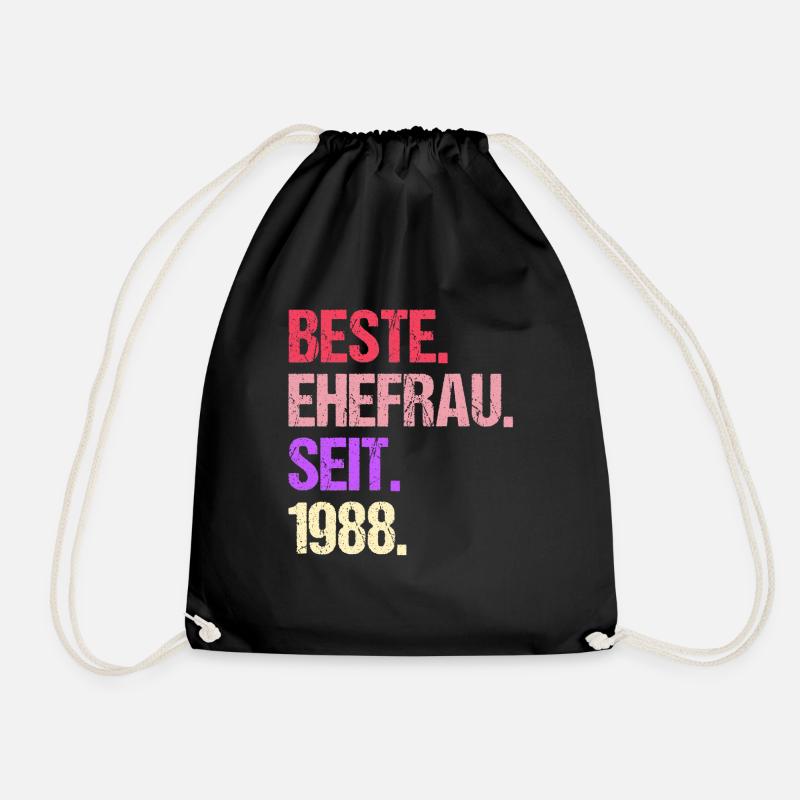 Valentinstag Beste Ehefrau Seit 1988 - Turnbeutel - Schwarz