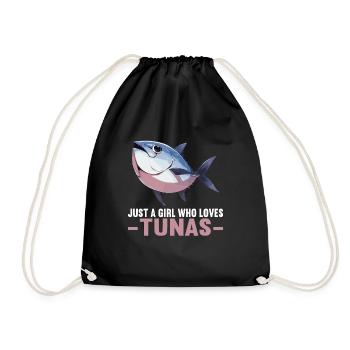 Tuna Thunfische Thunfisch - Turnbeutel - Schwarz - Vorne