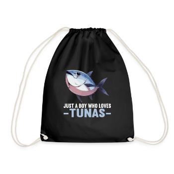 Tuna Thunfische Thunfisch - Turnbeutel - Schwarz - Vorne