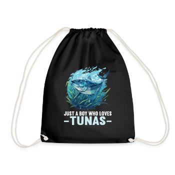 Tuna Thunfische Thunfisch - Turnbeutel - Schwarz - Vorne