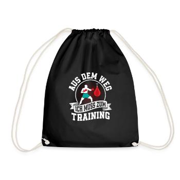 Out of the Way I Need to Training Boxer Boxing - Drawstring Bag - black - Front