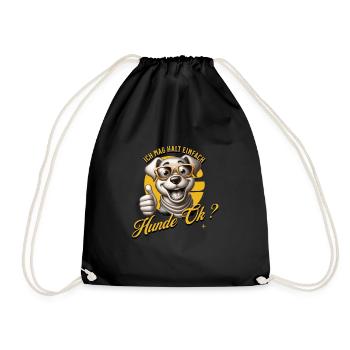 I just like dogs - Drawstring Bag - black - Front