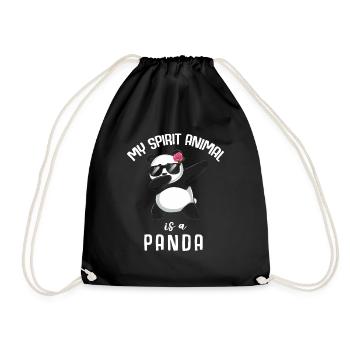 Panda Panda Bear Funny - Drawstring Bag - black - Front