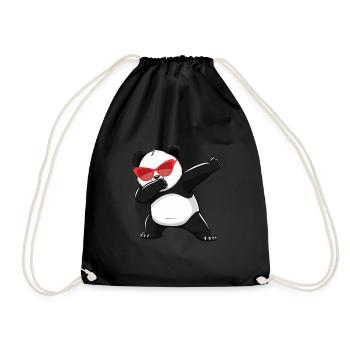 Panda Panda Bear Funny - Drawstring Bag - black - Front