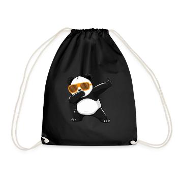 Panda Panda Bear Funny - Drawstring Bag - black - Front
