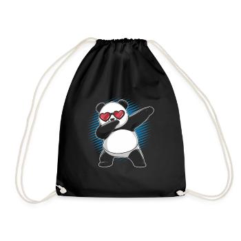 Panda Panda Bear Funny - Drawstring Bag - black - Front