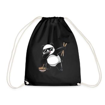 Panda Panda Bear Funny - Drawstring Bag - black - Front