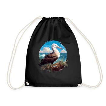 Albatross Albatrosse Albatros - Drawstring Bag - black - Front