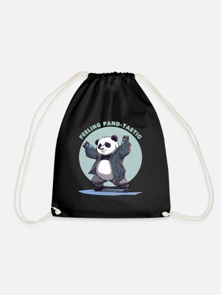 Feeling Pand- dastic - Drawstring Bag - black