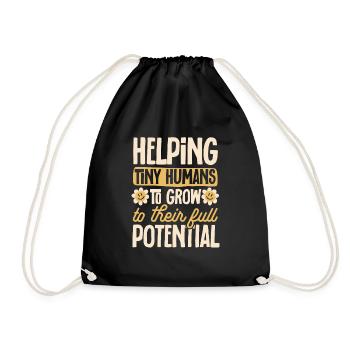 Kindergarten Teacher Daycare Center Educator - Drawstring Bag - black - Front