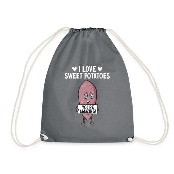 Légumes-racines de patates douces - Sac de sport léger - gris - Devant