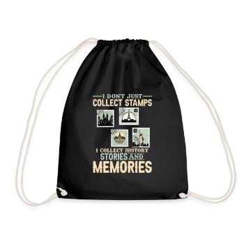 Every Stamp a Story: My Historical Journey - Drawstring Bag - black - Front