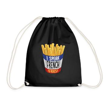 Fluent in French Fries: A Tasty Language - Turnbeutel - Schwarz - Vorne