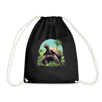 Giant tortoises Giant tortoise - Drawstring Bag - black - Front