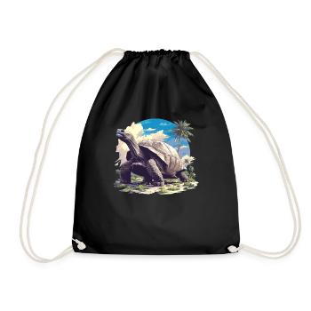 Giant tortoises Giant tortoise - Drawstring Bag - black - Front