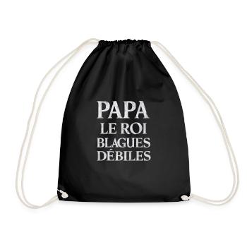 Papa Der König der dummen Witze Geschenk Humor - Turnbeutel - Schwarz - Vorne