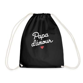 Vatertag Vatertag Papa d'Amour Mann Familiengeschenk - Turnbeutel - Schwarz - Vorne