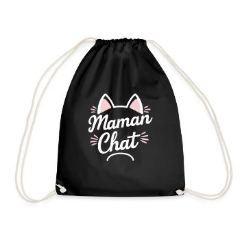 Mama-Katzen-Geschenk Muttertags-Katzenliebhaber - Turnbeutel - Schwarz - Vorne