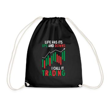 Trading Crypto Stock Market Investor Day Trader - Drawstring Bag - black - Front