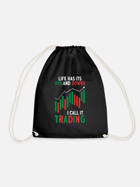 Trading Krypto Aktienmarkt Investor Day Trader - Turnbeutel - Schwarz