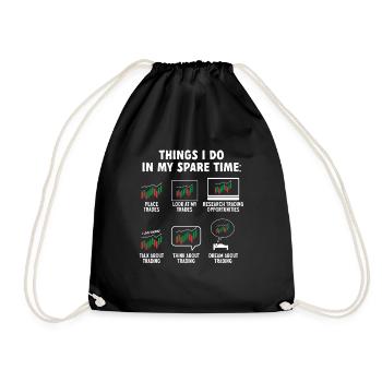 Trading Crypto Stock Market Investor Day Trader - Drawstring Bag - black - Front