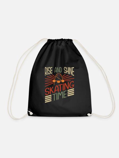 Skateboarding Skateboard Design For Skateboarder - Drawstring Bag - black