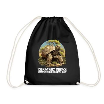 Giant tortoises Giant tortoise - Drawstring Bag - black - Front