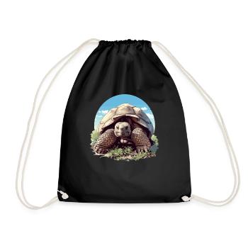 Giant tortoises Giant tortoise - Drawstring Bag - black - Front