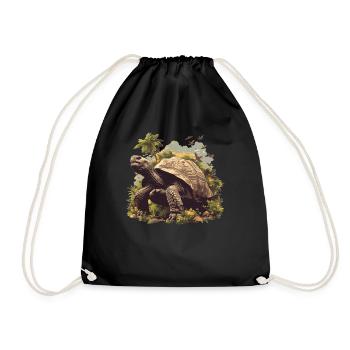 Giant tortoises Giant tortoise - Drawstring Bag - black - Front
