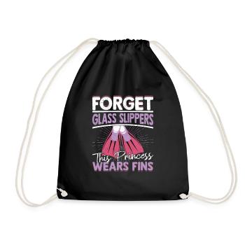 Forget Glass Slippers This Princess Wears Fins Div - Turnbeutel - Schwarz - Vorne