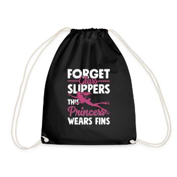 Forget Glass Slippers This Princess Wears Fins Gir - Turnbeutel - Schwarz - Vorne