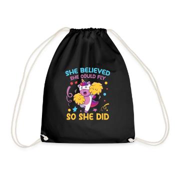 She Believed She Could Fly So She Did - Turnbeutel - Schwarz - Vorne