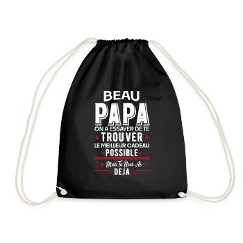 Cadeau Fête des Pères - Humour Beau-Père et Papa - Sac de sport léger - noir - Devant